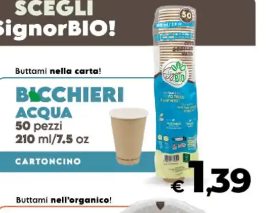 Bicchieri acqua cartoncino