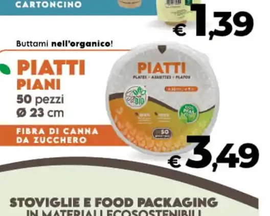 Piatti piani in fibra di canna da zucchero
