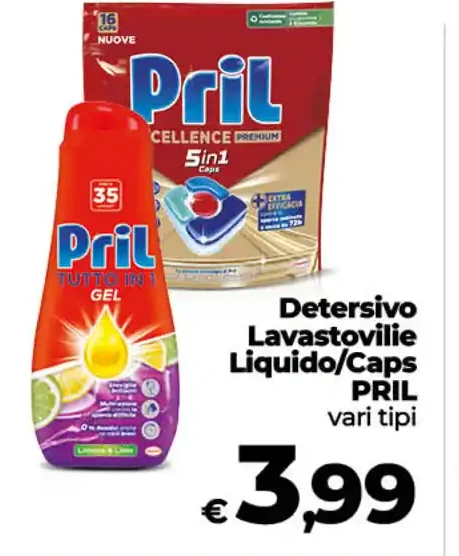 Detersivo lavastoviglie liquido/caps Pril