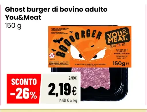 Ghost burger di bovino adulto You&Meat