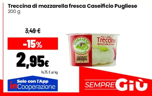 Treccina di mozzarella fresca Caseificio Pugliese