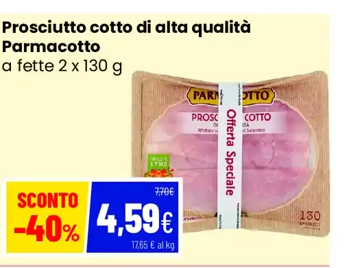 Prosciutto cotto di alta qualità Parmacotto