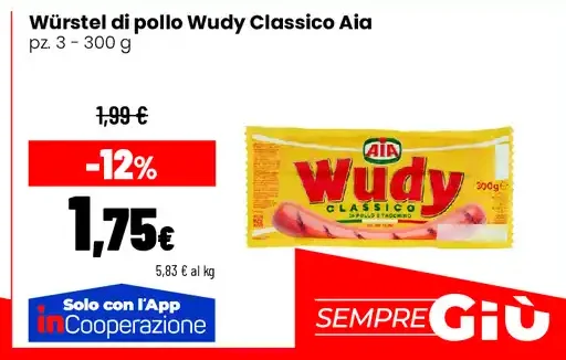 Würstel di pollo Wudy Classico Aia