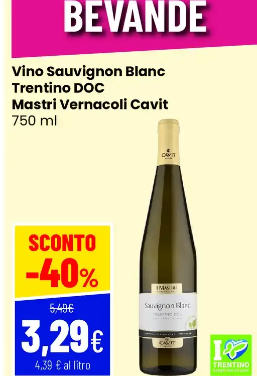 Vino Sauvignon Blanc Trentino DOC