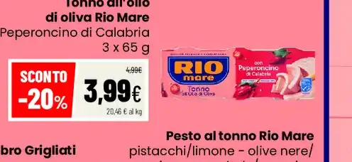 Tonno all'olio di oliva Rio Mare con peperoncino
