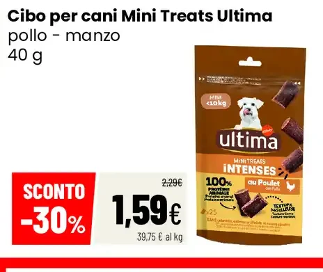 Cibo per cani Mini Treats Ultima pollo–manzo
