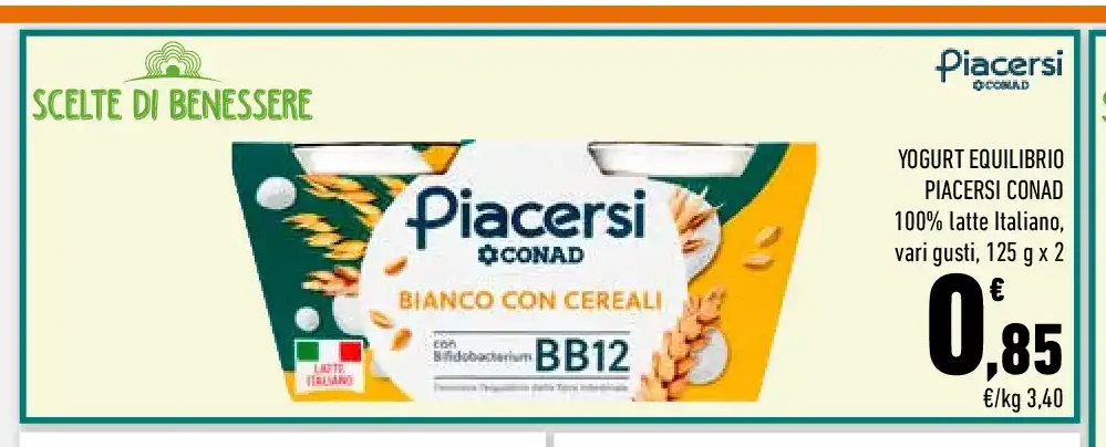 Yogurt Equilibrio bianco con cereali