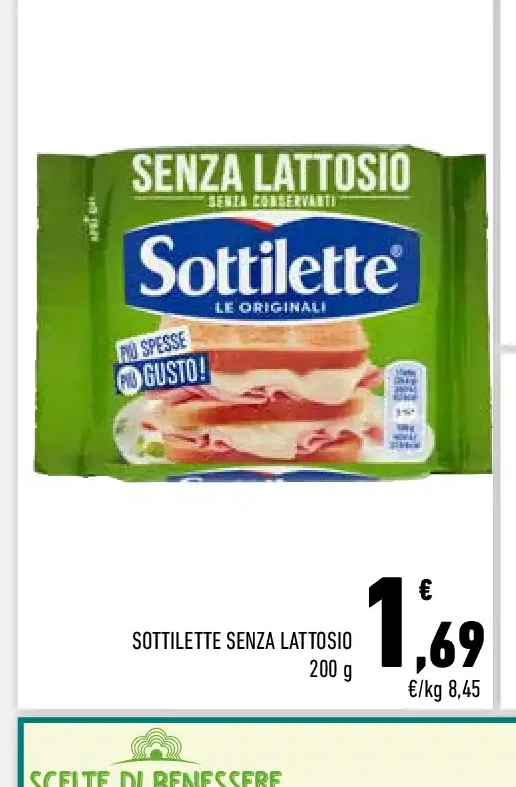 Sottilette senza lattosio
