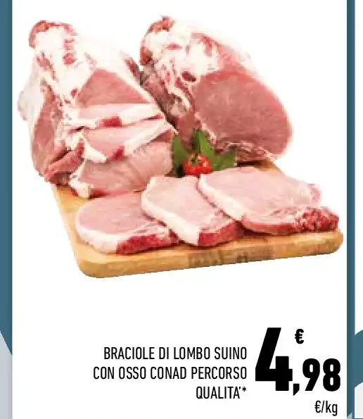 Braciole di lombo suino con osso