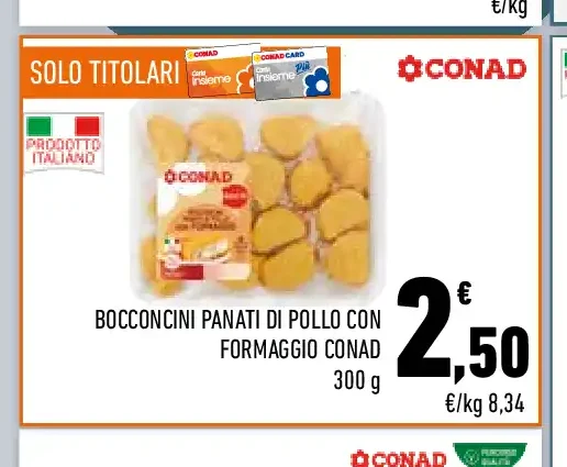 Bocconcini panati di pollo con formaggio