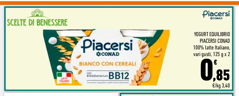 Yogurt Equilibrio bianco con cereali