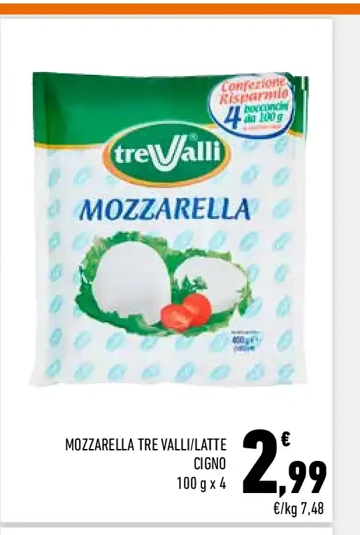 Mozzarella Tre Valli Latte Cigno