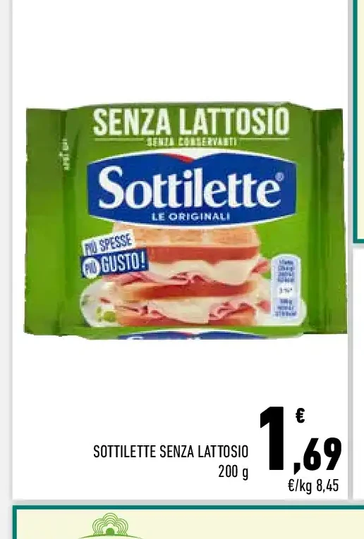 Sottilette senza lattosio