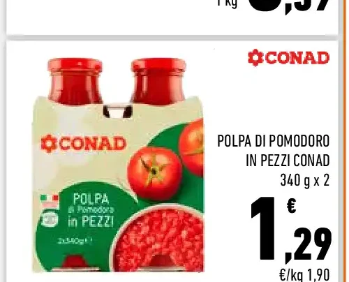 Polpa di pomodoro in pezzi Conad
