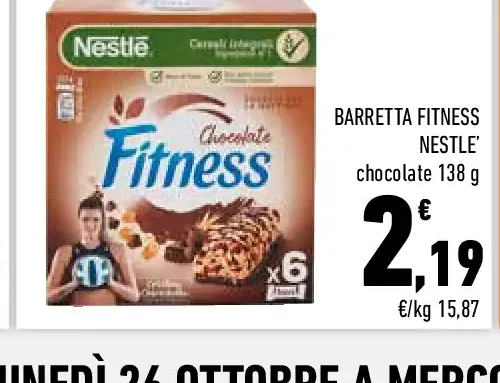 Barretta Fitness Nestlé al cioccolato