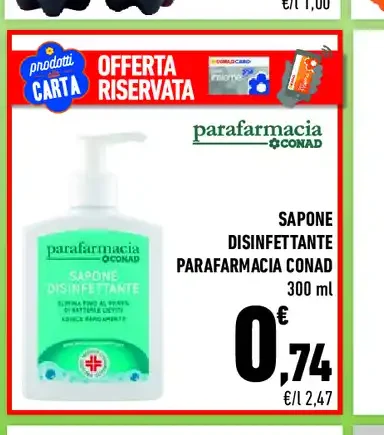 Sapone disinfettante Parafarmacia Conad