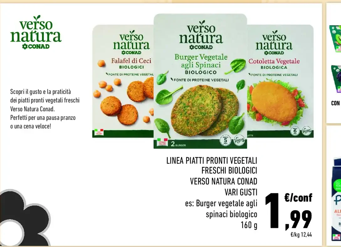 Burger vegetale agli spinaci biologico Verso Natura Conad