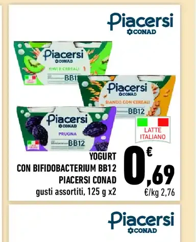 Yogurt Piacersi Conad con bifidobacterium BB12