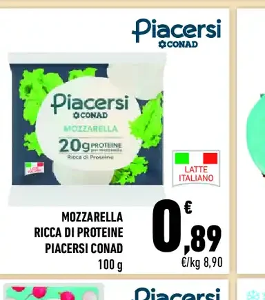 Mozzarella ricca di proteine Piacersi Conad