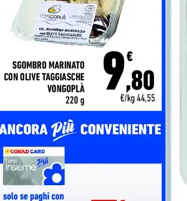 Sgombro marinato con olive taggiasche Vongoplà con Carta Insieme Più