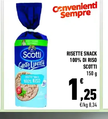 Risette snack 100% di riso Scotti