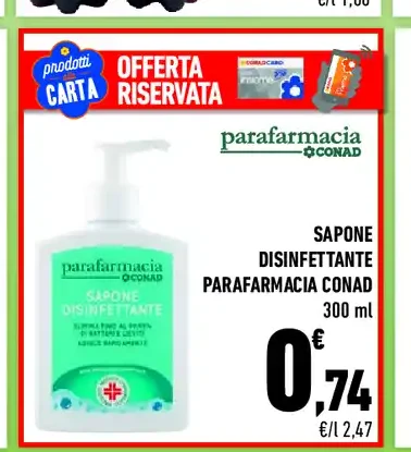 Sapone disinfettante Parafarmacia Conad
