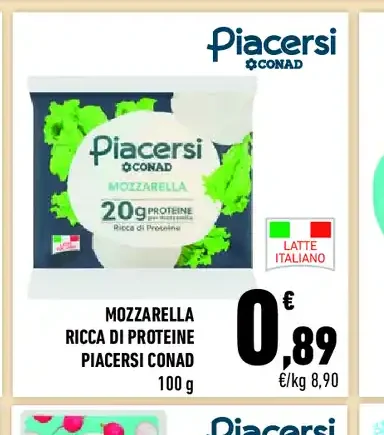 Mozzarella ricca di proteine Piacersi Conad