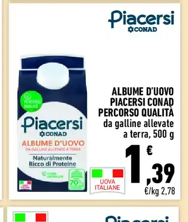 Albume d'uovo Piacersi Conad