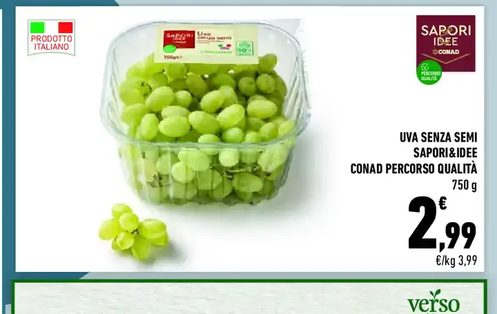 Uva senza semi Sapori&Idee Conad Percorso Qualità
