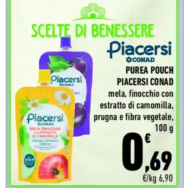 Purea pouch Piacersi Conad