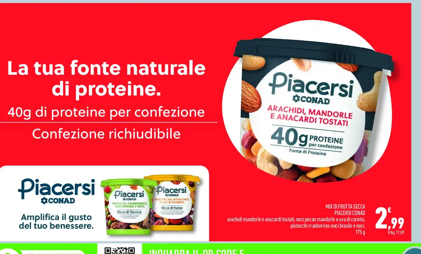 Mix di frutta secca Piacersi Conad