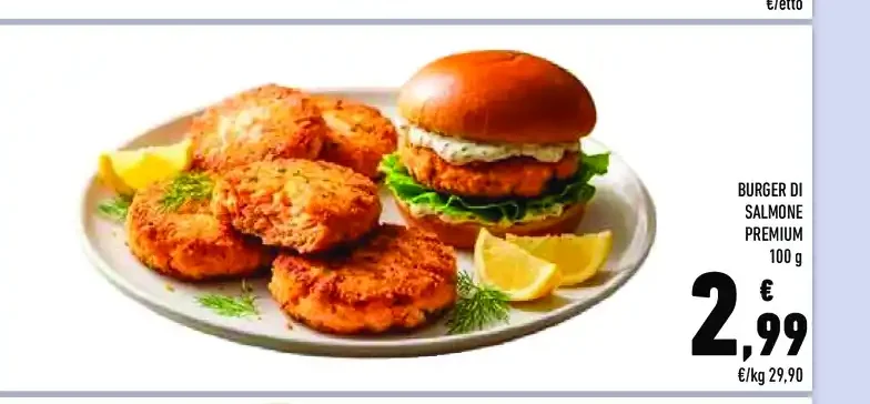 Burger di salmone premium