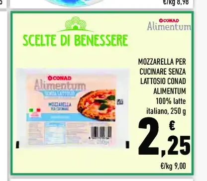 Mozzarella per cucinare senza lattosio