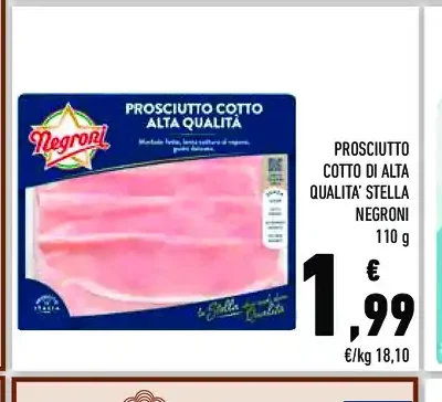 Prosciutto cotto alta qualità