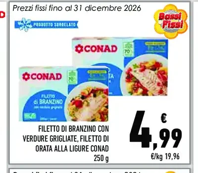 Filetto di branzino con verdure grigliate