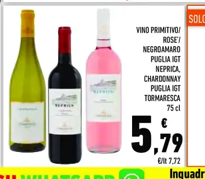 Vino Primitivo/Rosé/Negroamaro Puglia IGT
