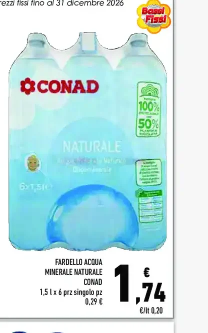 Acqua minerale naturale Conad
