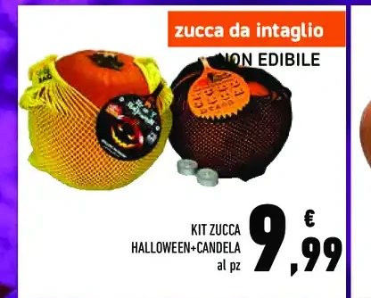 Kit zucca Halloween con candela