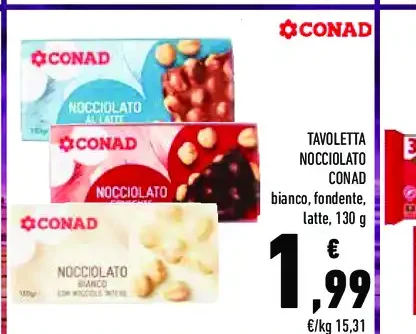Tavoletta nocciolato Conad