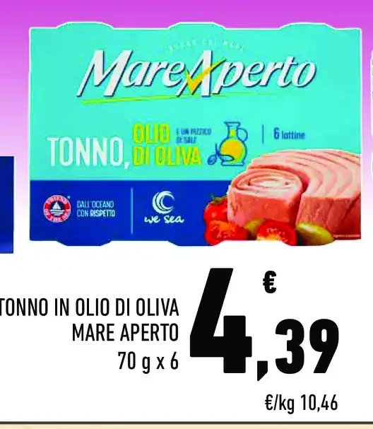 Tonno in olio di oliva Mare Aperto