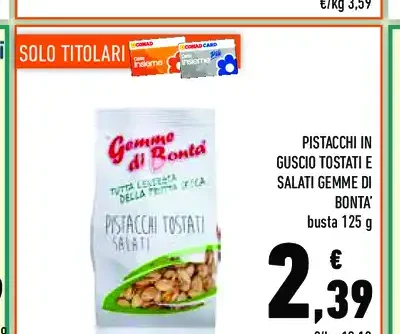Pistacchi tostati e salati