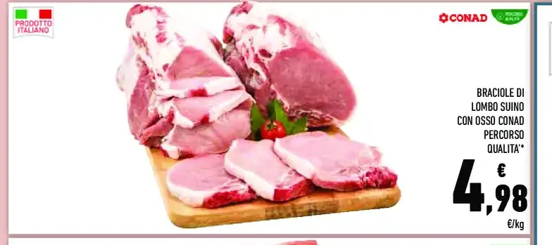 Braciole di lombo suino con osso