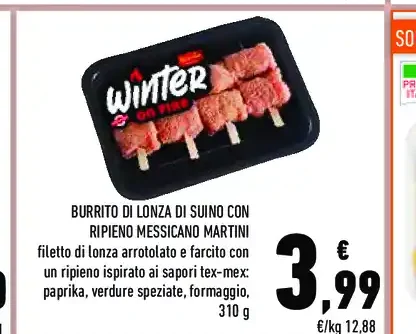 Burrito di lonza di suino con ripieno messicano