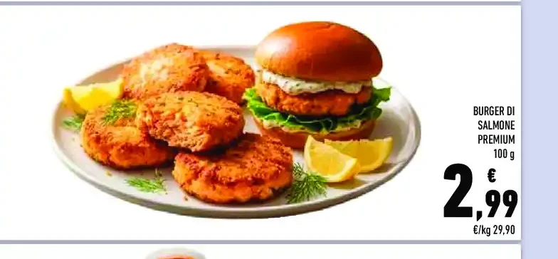 Burger di salmone premium