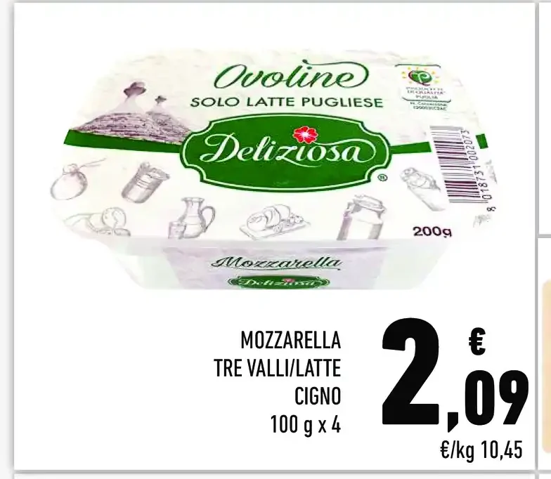 Mozzarella Tre Valli Latte Cigno