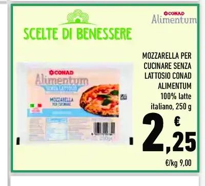 Mozzarella per cucinare senza lattosio