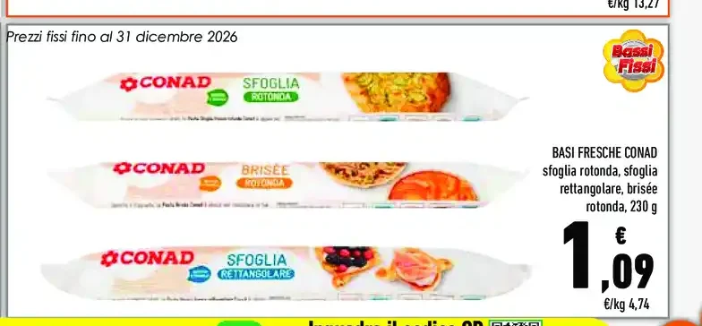 Basi fresche sfoglia