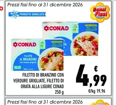 Filetto di branzino con verdure grigliate