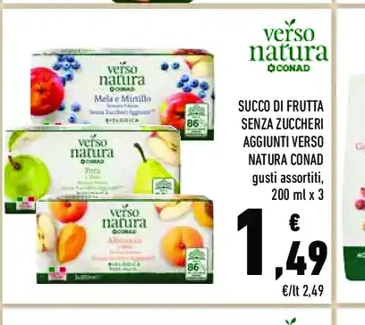 Succo di frutta senza zuccheri aggiunti Verso Natura Conad