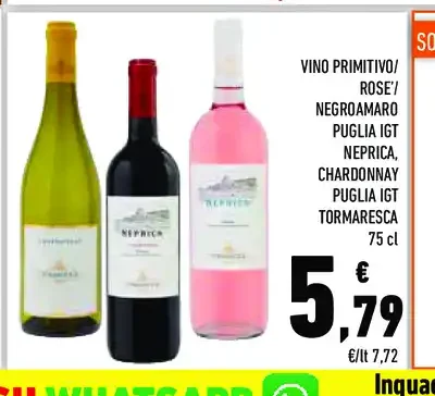 Vino Primitivo/Rosé/Negroamaro Puglia IGT